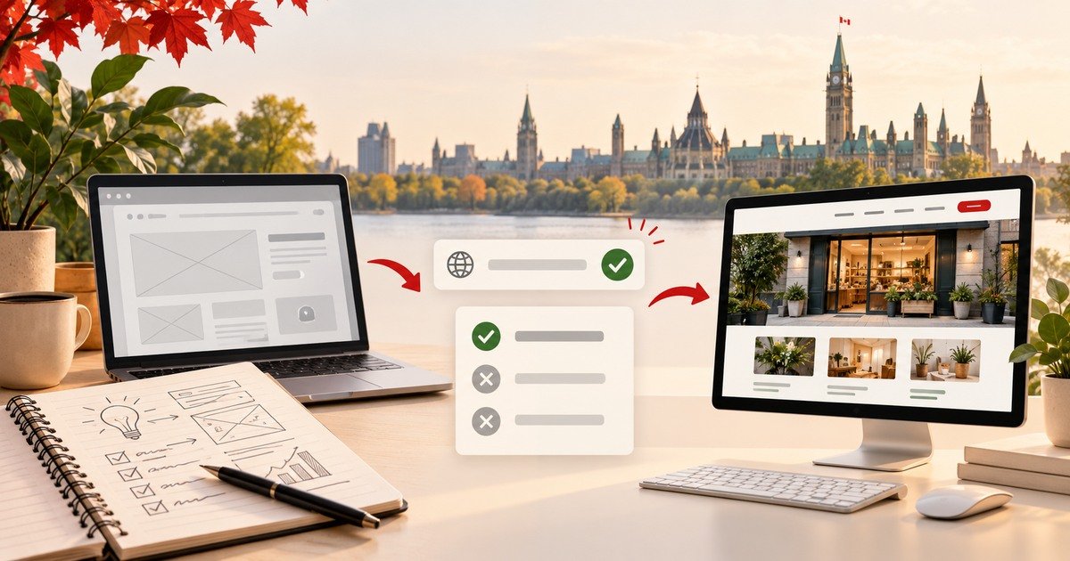 Ontario entrepreneur planning a website before completing business registration