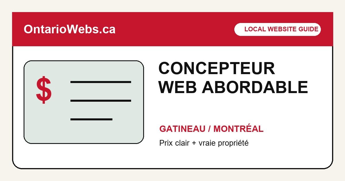 Guide de concepteur web abordable pour Gatineau et Montréal