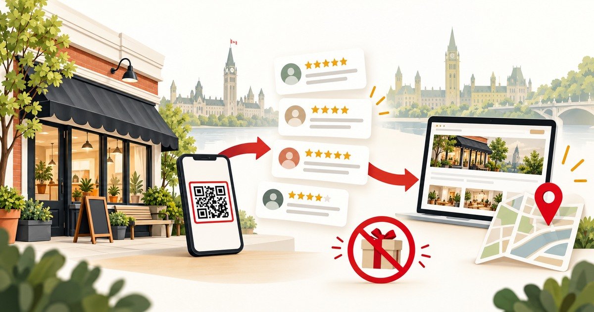 Ottawa business collecting genuine Google reviews with a QR code and no incentives