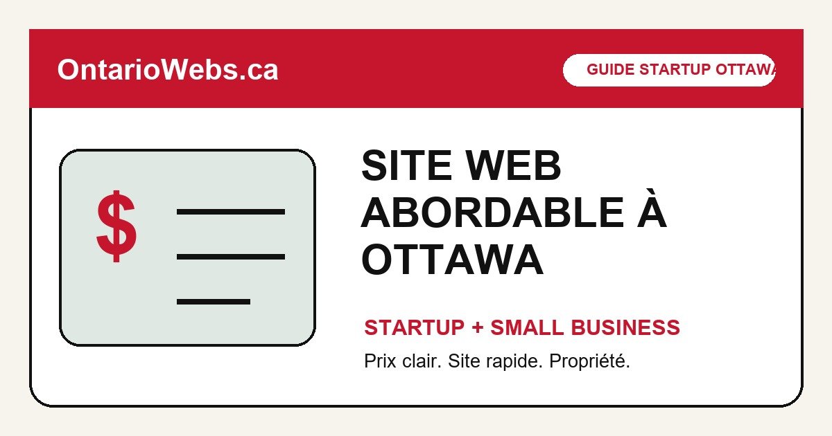 Guide de site web abordable à Ottawa pour startups et petites entreprises