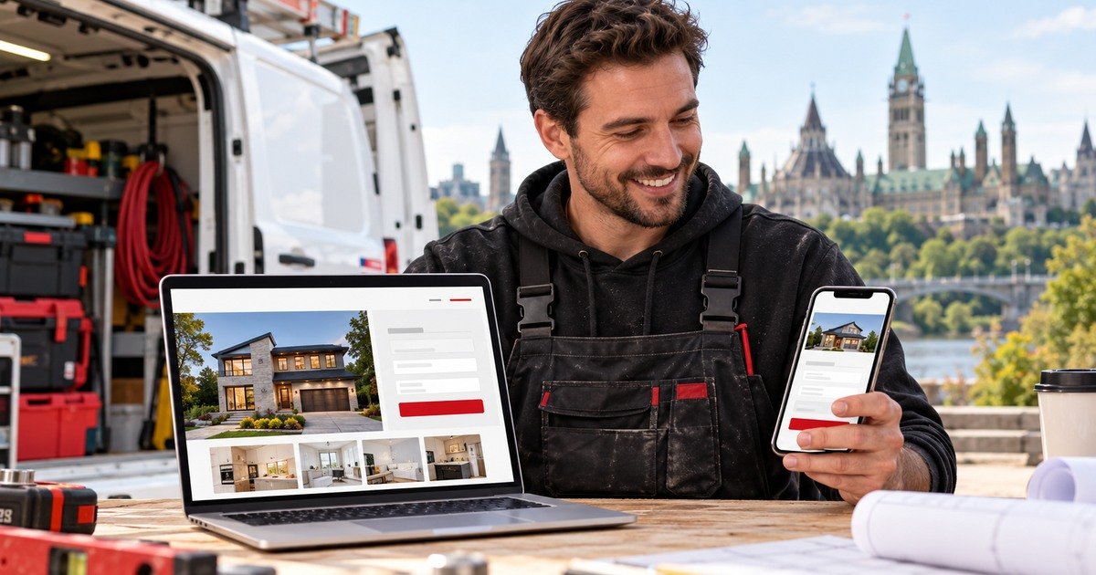 Ottawa contractor using a mobile-friendly website to receive quote requests